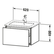Duravit Meuble sous-lavabo L-Cube 62x48,1 cm, graphite mat, 1 tiroir, suspendu-4