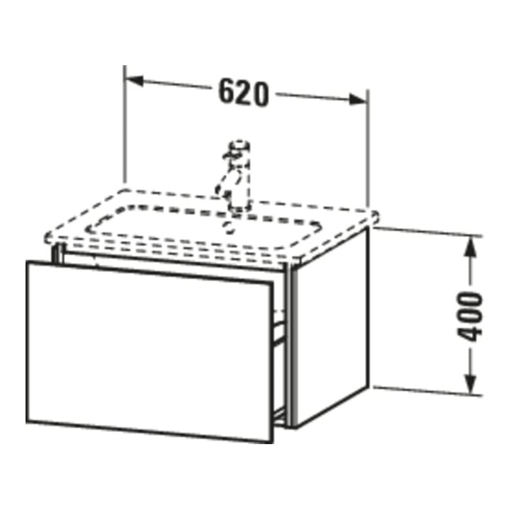 Duravit Meuble sous-lavabo L-Cube 62x48,1 cm, graphite mat, 1 tiroir, suspendu