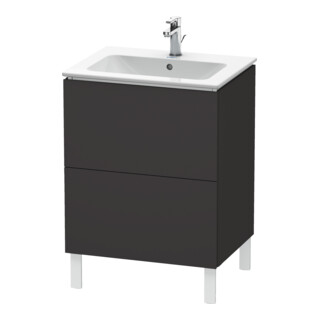 Duravit Meuble sous lavabo L-Cube 62x48,1 cm, graphite mat, 2 tiroirs, debout