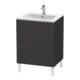 Duravit Meuble sous lavabo L-Cube 62x48,1 cm, graphite mat, 2 tiroirs, debout-1