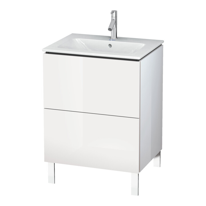 Duravit Meuble sous lavabo L-Cube 62x48,1 cm, graphite mat, 2 tiroirs, debout