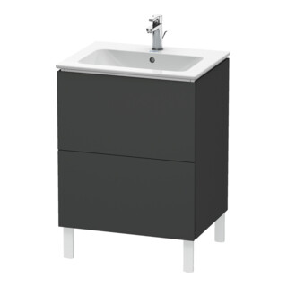 Duravit Meuble sous-lavabo L-Cube 62x48,1 cm, graphite mat, 2 tiroirs, debout
