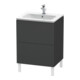 Duravit Meuble sous-lavabo L-Cube 62x48,1 cm, graphite mat, 2 tiroirs, debout-1