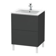 Duravit Meuble sous-lavabo L-Cube 62x48,1 cm, graphite mat, 2 tiroirs, debout