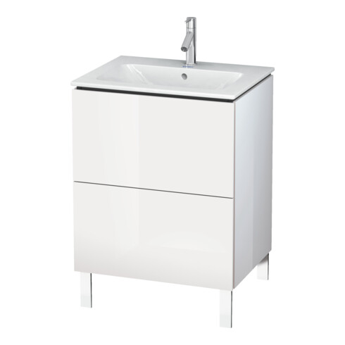 Duravit Meuble sous-lavabo L-Cube 62x48,1 cm, graphite mat, 2 tiroirs, debout