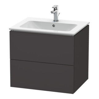 Duravit Meuble sous lavabo L-Cube 62x48,1 cm, graphite mat, 2 tiroirs, suspendu