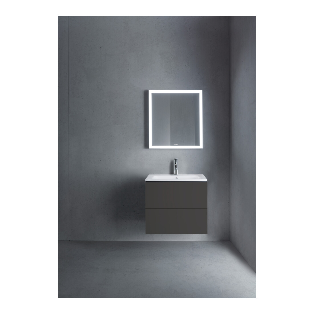 Duravit Meuble sous lavabo L-Cube 62x48,1 cm, graphite mat, 2 tiroirs, suspendu