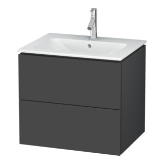 Duravit Meuble sous-lavabo L-Cube 62x48,1 cm, graphite mat, 2 tiroirs, suspendu