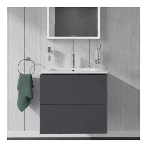 Duravit Meuble sous-lavabo L-Cube 62x48,1 cm, graphite mat, 2 tiroirs, suspendu