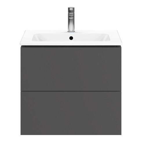Duravit Meuble sous-lavabo L-Cube 62x48,1 cm, graphite mat, 2 tiroirs, suspendu