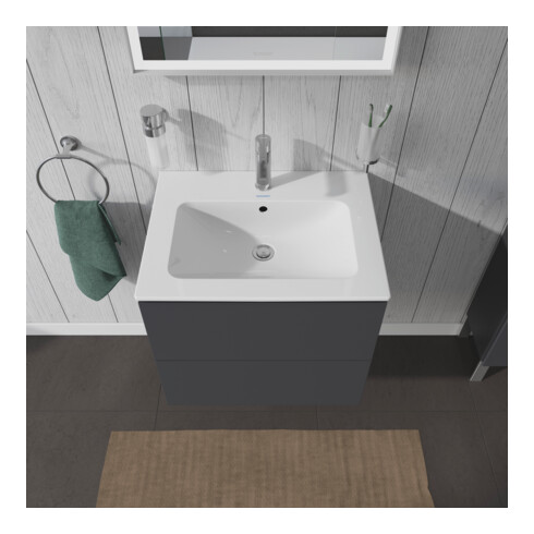Duravit Meuble sous-lavabo L-Cube 62x48,1 cm, graphite mat, 2 tiroirs, suspendu