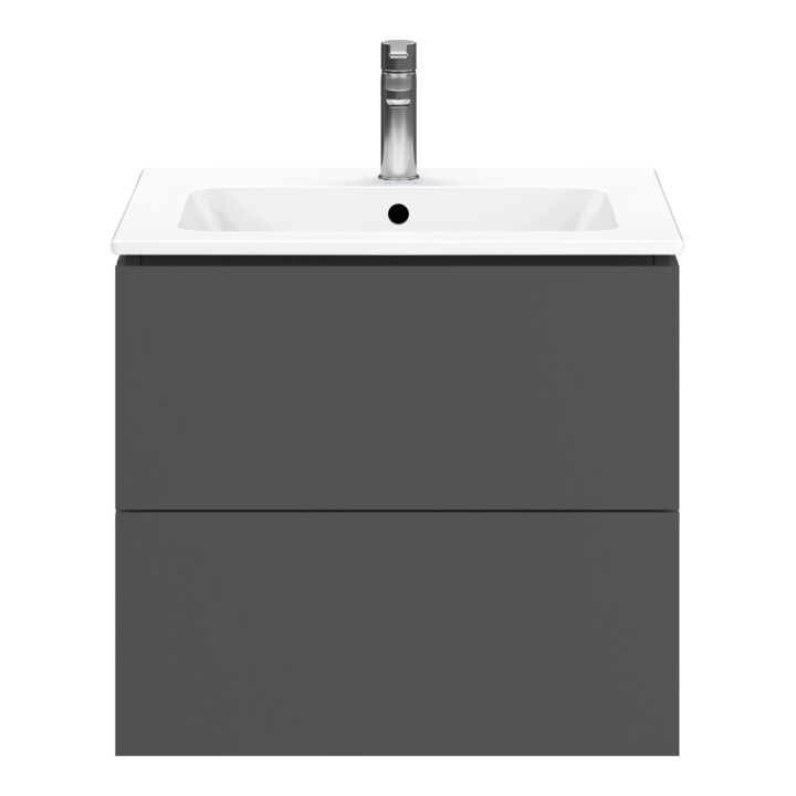 Duravit Meuble sous-lavabo L-Cube 62x48,1 cm, graphite mat, 2 tiroirs, suspendu