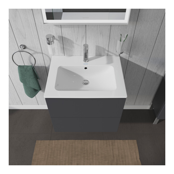 Duravit Meuble sous-lavabo L-Cube 62x48,1 cm, graphite mat, 2 tiroirs, suspendu