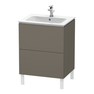 Duravit Meuble sous-lavabo L-Cube 62x48,1 cm, gris mat, 2 tiroirs, debout
