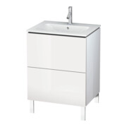 Duravit Meuble sous-lavabo L-Cube 62x48,1 cm, gris mat, 2 tiroirs, debout-2