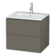 Duravit Meuble sous lavabo L-Cube 62x48,1 cm, gris mat, 2 tiroirs, suspendu-1