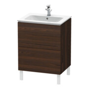 Duravit Meuble sous lavabo L-Cube 62x48,1 cm, noyer, 2 tiroirs, sur pied-1