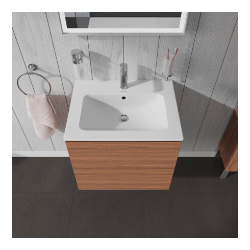 Duravit Meuble sous-lavabo L-Cube 62x48,1 cm, noyer naturel, 2 tiroirs, suspendu