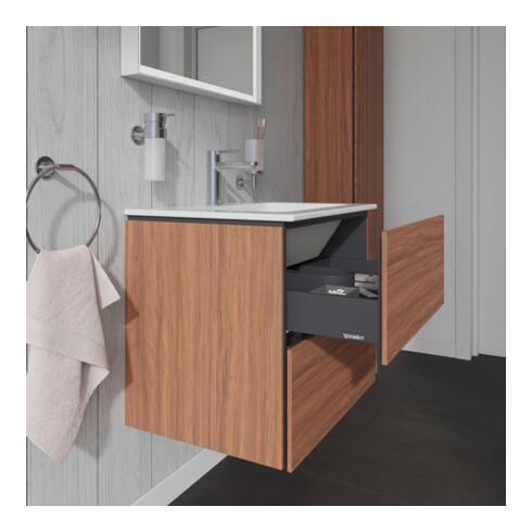 Duravit Meuble sous-lavabo L-Cube 62x48,1 cm, noyer naturel, 2 tiroirs, suspendu