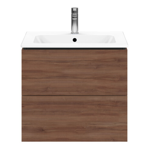 Duravit Meuble sous-lavabo L-Cube 62x48,1 cm, noyer naturel, 2 tiroirs, suspendu