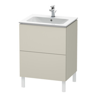 Duravit Meuble sous lavabo L-Cube 62x48,1 cm, tau mat, 2 tiroirs, debout