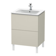 Duravit Meuble sous lavabo L-Cube 62x48,1 cm, tau mat, 2 tiroirs, sur pied
