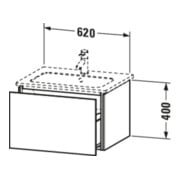 Duravit Meuble sous lavabo L-Cube 62x48,1 cm, taupe mat, 1 tiroir, suspendu-4