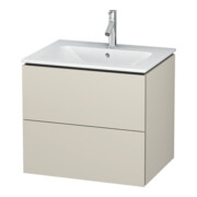 Duravit Meuble sous lavabo L-Cube 62x48,1 cm, taupe mat, 2 tiroirs, suspendu