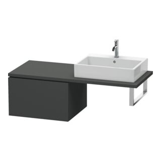 Duravit Meuble sous lavabo L-Cube 62x54,7 cm, graph ma, avec console, 1 tiroir