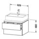 Duravit Meuble sous lavabo L-Cube 62x54,7 cm, graphite mat, f Kons, 2 tiroirs