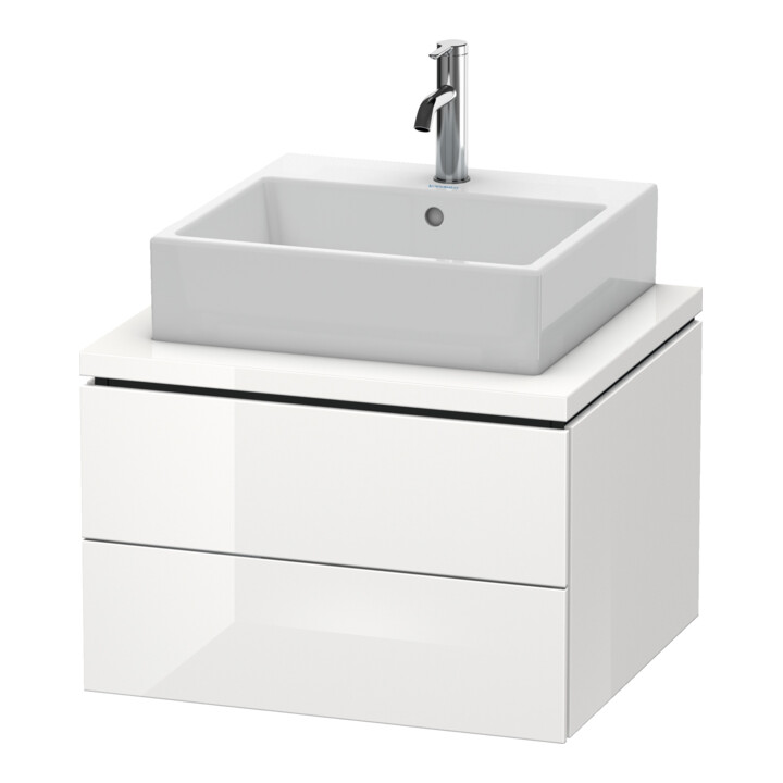 Duravit Meuble sous-lavabo L-Cube 62x54,7 cm, gris mat, pour console, 2 tiroirs