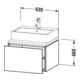 Duravit Meuble sous lavabo L-Cube 62x54,7 cm, marbre œuf, pour console, 1 tiroir