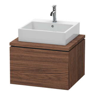 Duravit Meuble sous lavabo L-Cube 62x54,7 cm, noyer foncé, pour console, 1 tiroir
