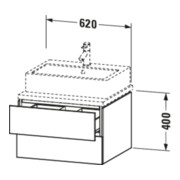 Duravit Meuble sous-lavabo L-Cube 62x54,7 cm, sans console, 2 tiroirs-5