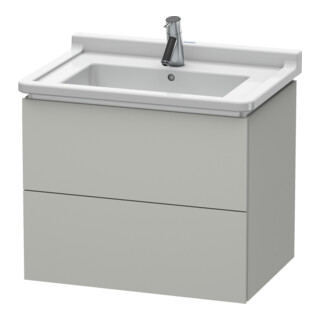 Duravit Meuble sous-lavabo L-Cube 67x46,9 cm, béton gris, 2 tiroirs, suspendu