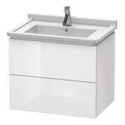 Duravit Meuble sous lavabo L-Cube 67x46,9 cm, blanc brillant, 2 tiroirs, suspendu-1
