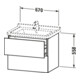 Duravit Meuble sous-lavabo L-Cube 67x46,9 cm, blanc mat, 2 tiroirs, suspendu