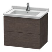Duravit Meuble sous-lavabo L-Cube 67x46,9 cm, chêne foncé, 2 tiroirs, suspendu