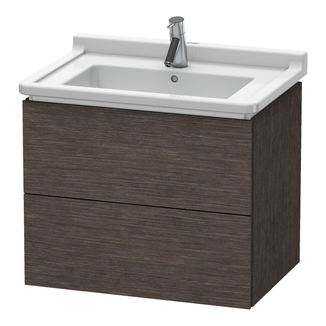 Duravit Meuble sous-lavabo L-Cube 67x46,9 cm, chêne foncé, 2 tiroirs, suspendu