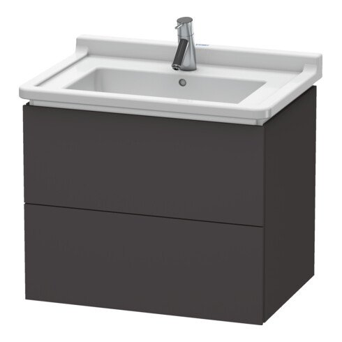 Duravit Meuble sous lavabo L-Cube 67x46,9 cm, graphite mat, 2 tiroirs, suspendu
