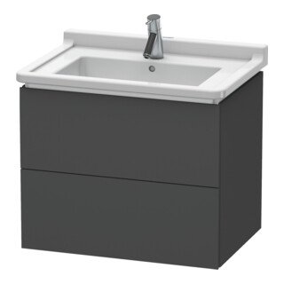 Duravit Meuble sous lavabo L-Cube 67x46,9 cm, graphite mat, 2 tiroirs, suspendu