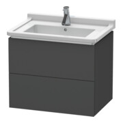 Duravit Meuble sous lavabo L-Cube 67x46,9 cm, graphite mat, 2 tiroirs, suspendu-1