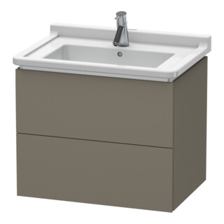 Duravit Meuble sous lavabo L-Cube 67x46,9 cm, gris mat, 2 tiroirs, suspendu