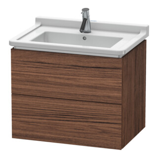 Duravit Meuble sous lavabo L-Cube 67x46,9 cm, noyer foncé, 2 tiroirs, suspendu