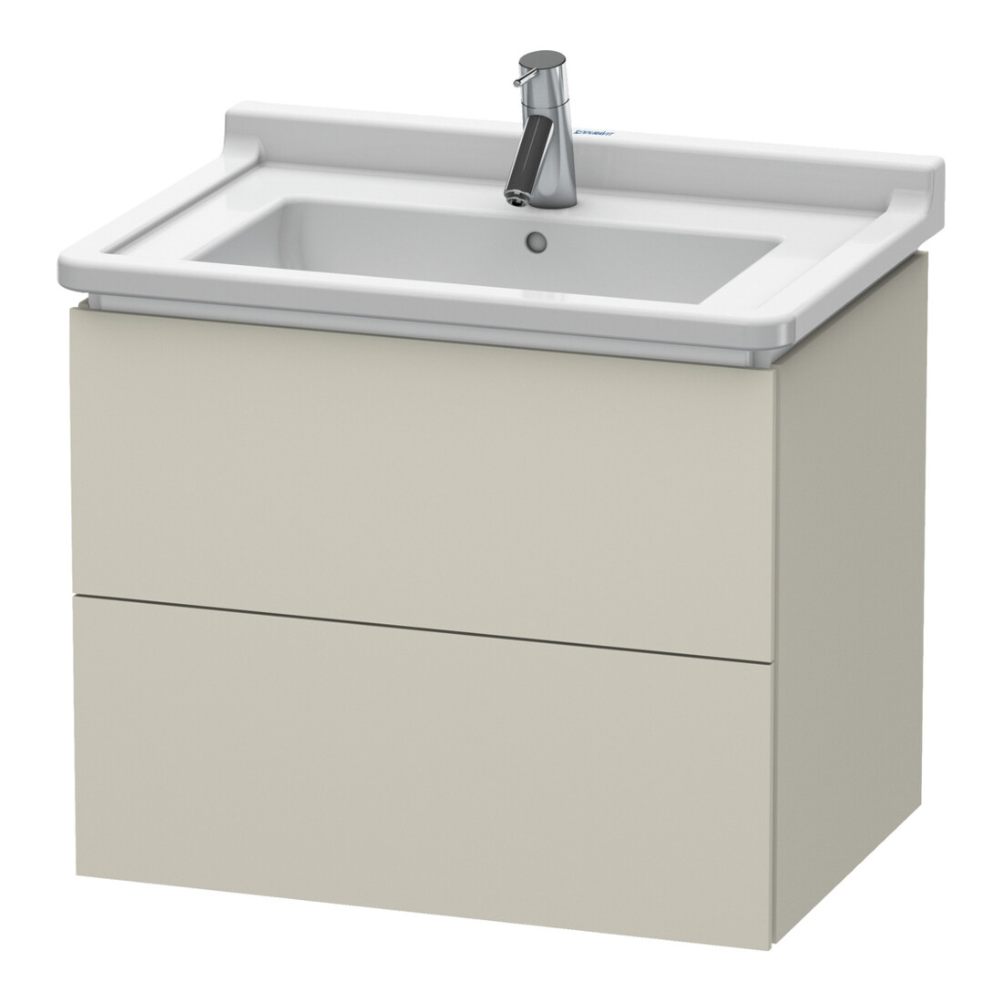 Duravit Meuble sous-lavabo L-Cube 67x46,9 cm, taupe mat, 2 tiroirs, suspendu