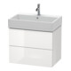 Duravit Meuble sous-lavabo L-Cube 68,4x45,9 cm, blanc brillant, 2 tiroirs, mural