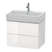 Duravit Meuble sous-lavabo L-Cube 68,4x45,9 cm, blanc brillant, 2 tiroirs, suspendu