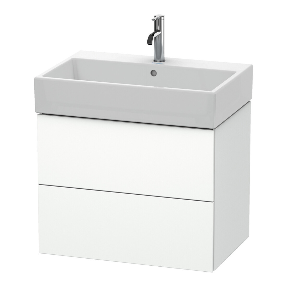 Duravit Meuble sous lavabo L-Cube 68,4x45,9 cm, blanc mat, 2 tiroirs, suspendu
