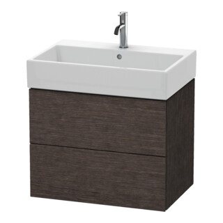Duravit Meuble sous-lavabo L-Cube 68,4x45,9 cm, chêne foncé, 2 tiroirs, suspendu