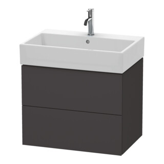 Duravit Meuble sous-lavabo L-Cube 68,4x45,9 cm, graphite mat, 2 tiroirs, suspendu